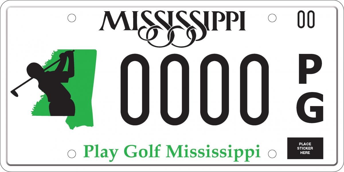 Golf Mississippi License Plate