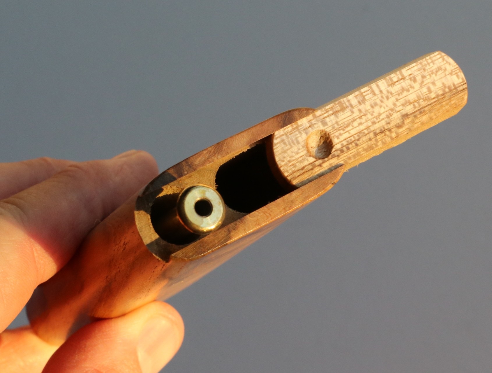 Teak Wood Dugout & One Hitter-3" Slider Lid-American Crafted Stash Box-one of a kind