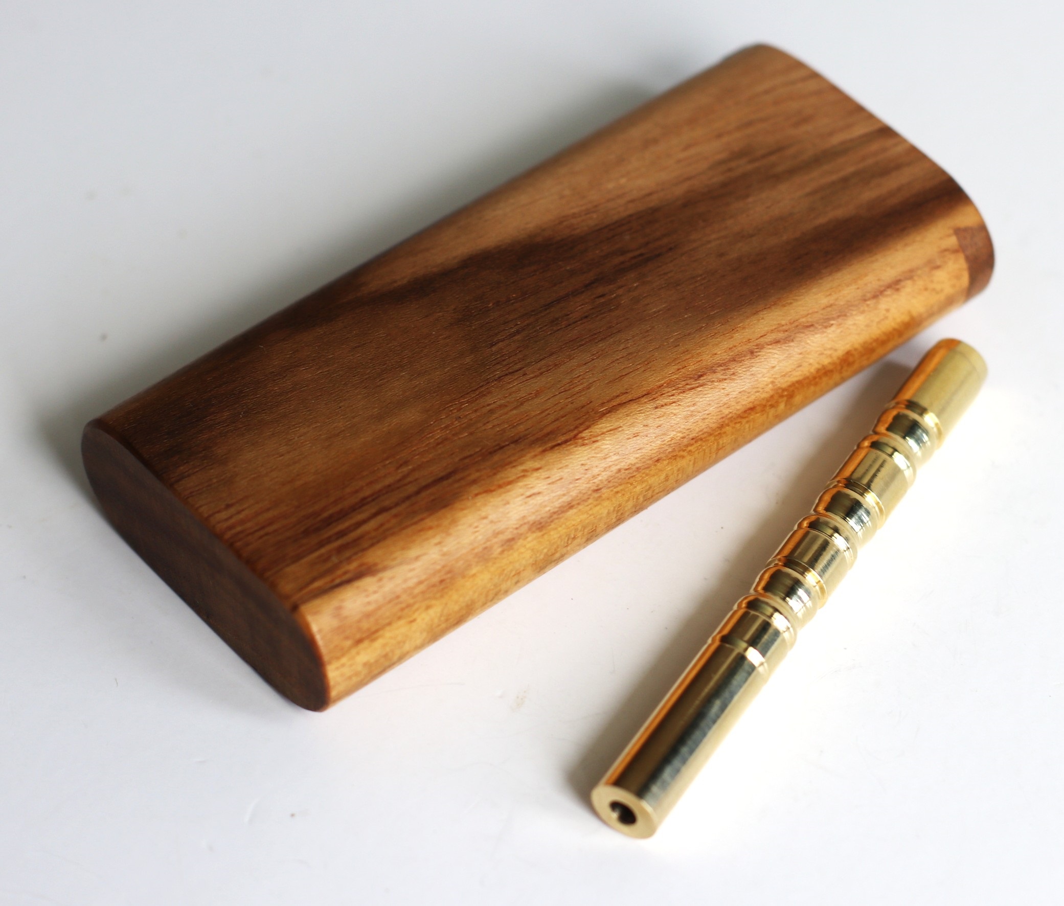 One of a Kind Teak Wood Dugout & One Hitter-Inlay Design