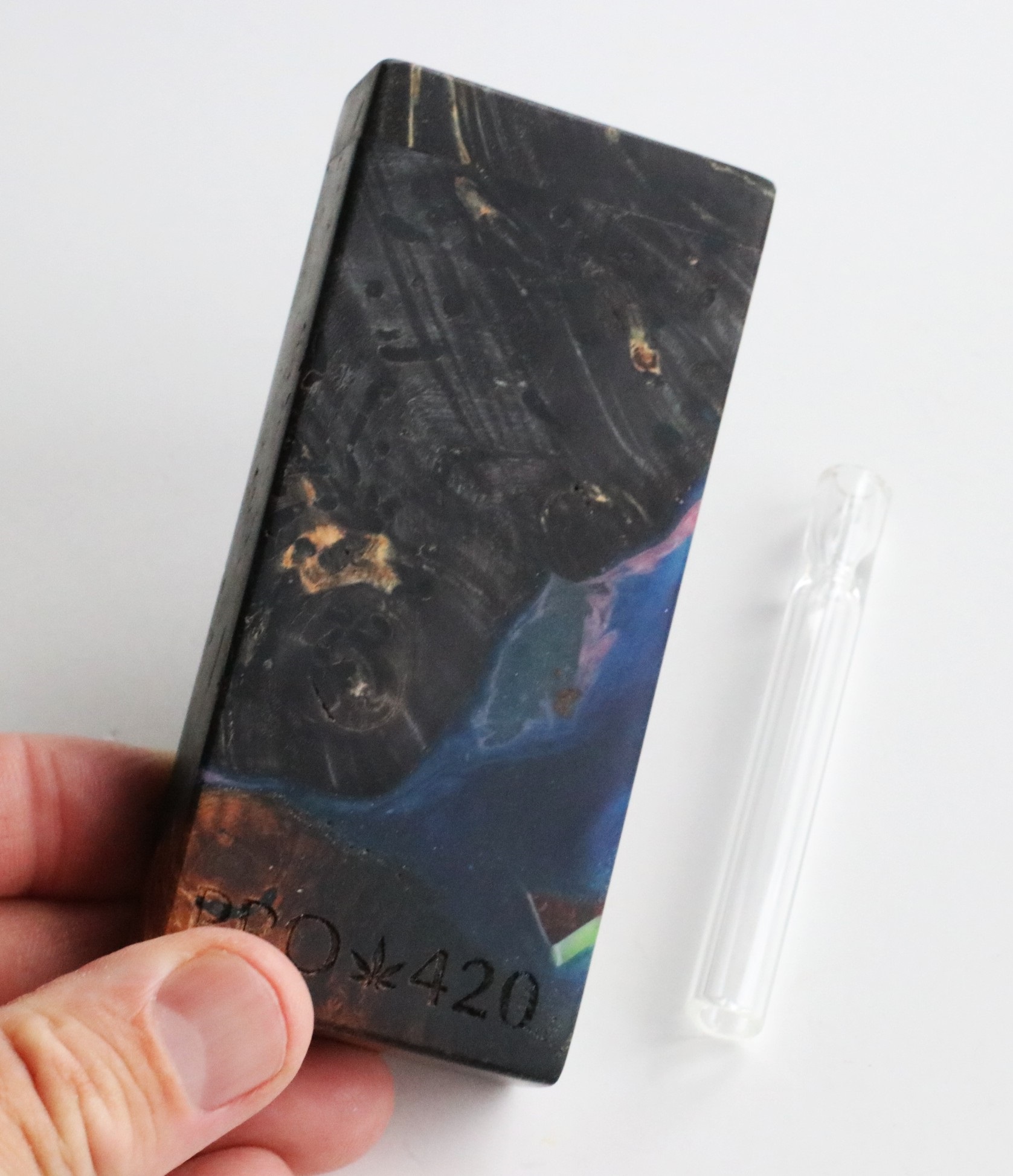 Galaxy Burl Futo Stash Box- Out of this World Wood Dugout- 4" Burled Wood- Best Quality