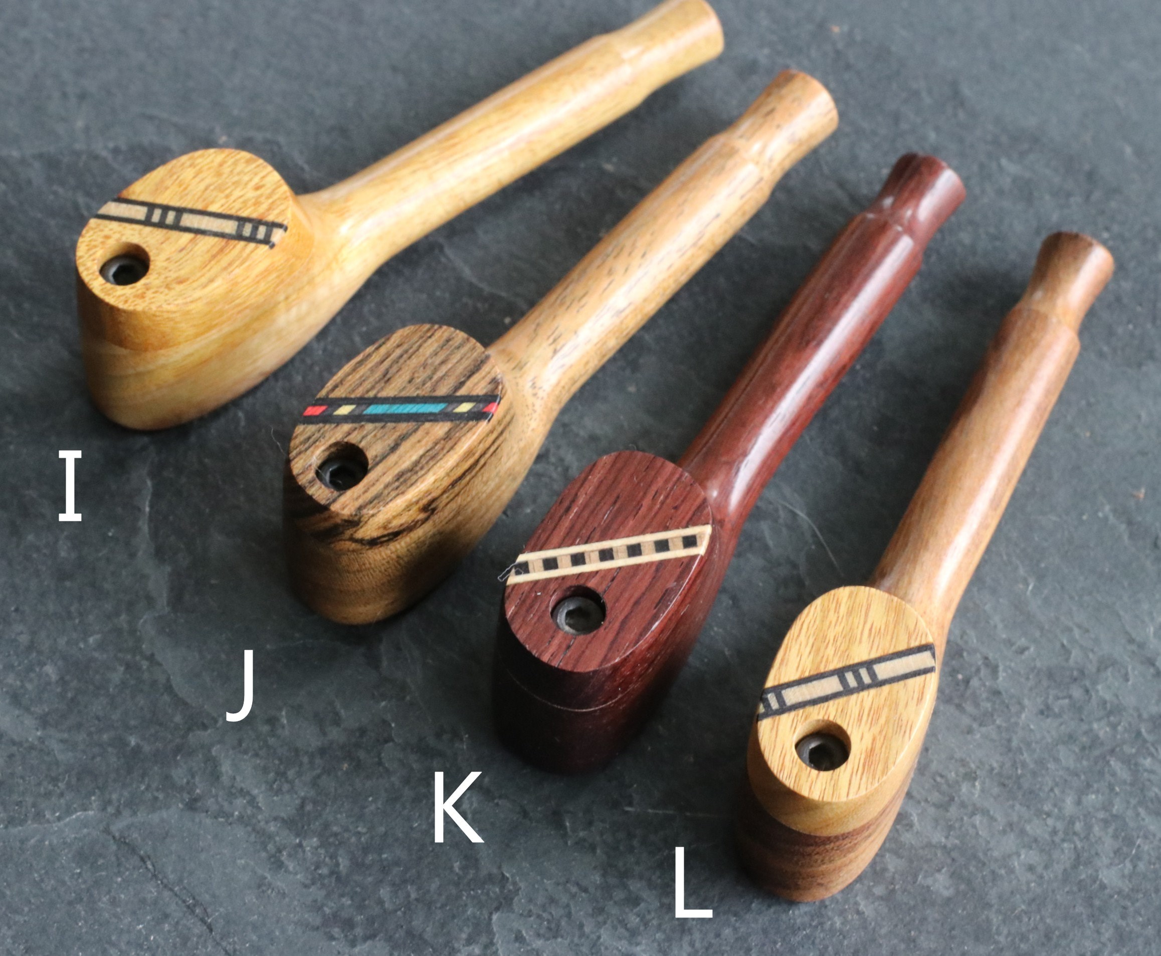 3.5" Exotic Wood Pipe- Z4 SWIVEL INLAY American Crafted Smoking Pipe