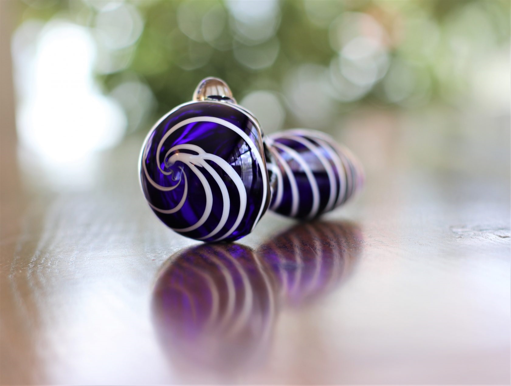 4.5" Cobalt Blue Spiral Spoon Pipe - Blue Spiral Spoon Pipe