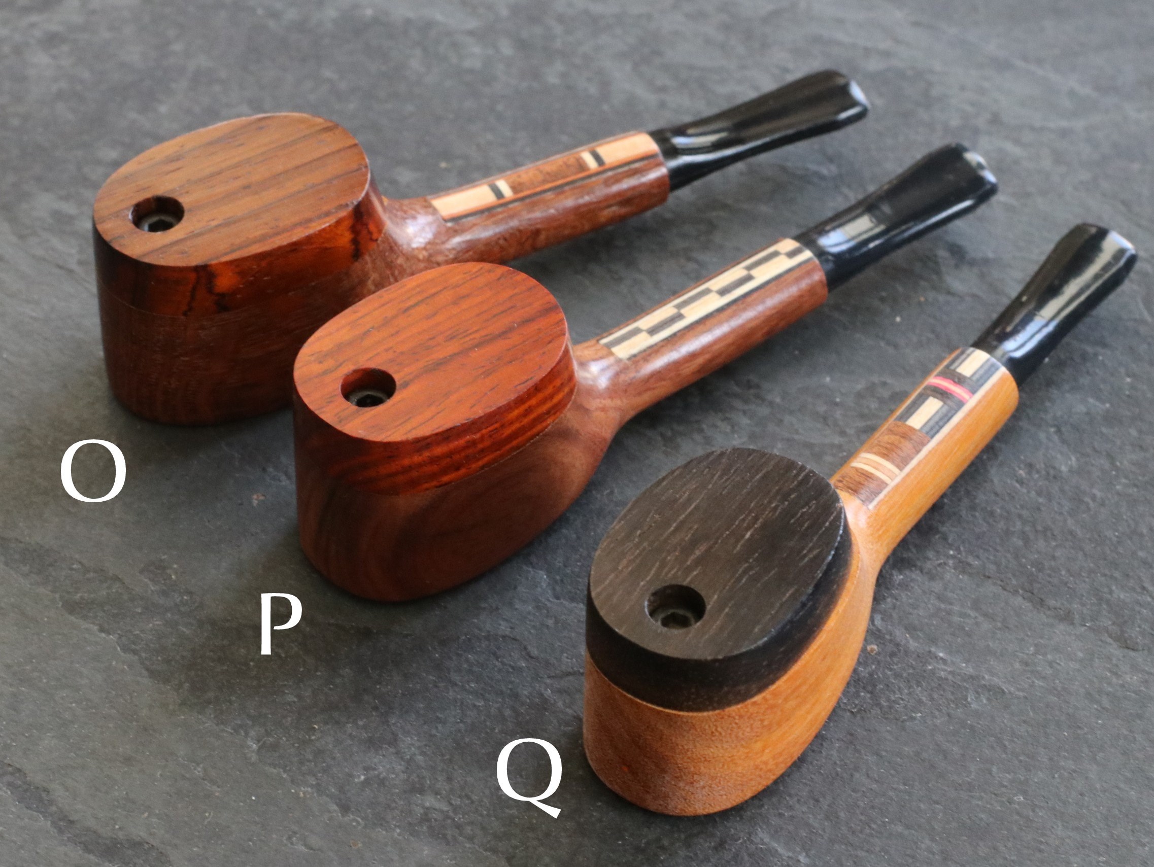 4" Exotic Wood Pipe- L56 TRIBAL- American Crafted Swivel Lid Wood Smoking Pipe - Exotic Wood Swivel Lid Pipes