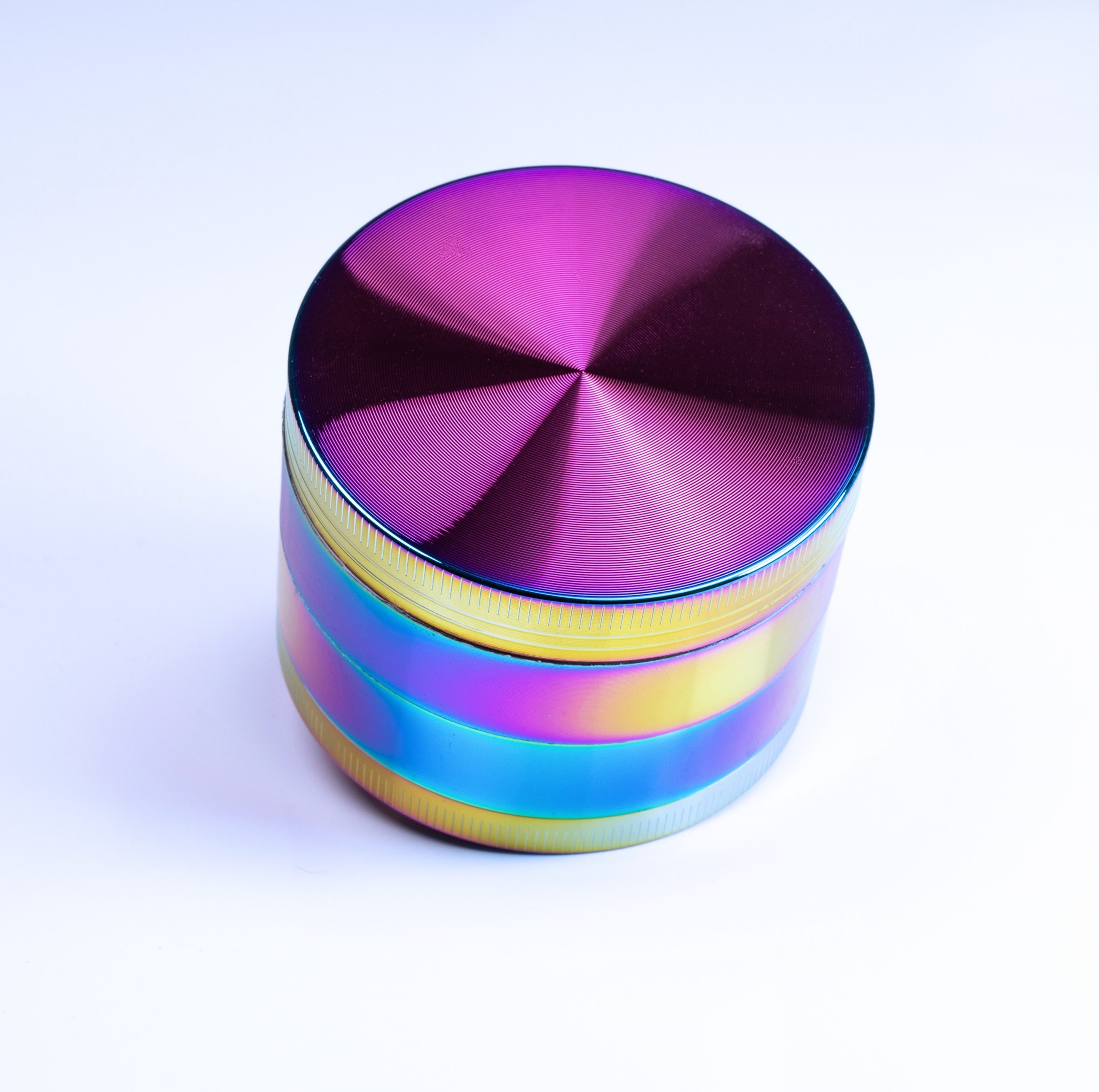 2.5" Rainbow Herb Grinder- 4 pc- Magnetic Lid