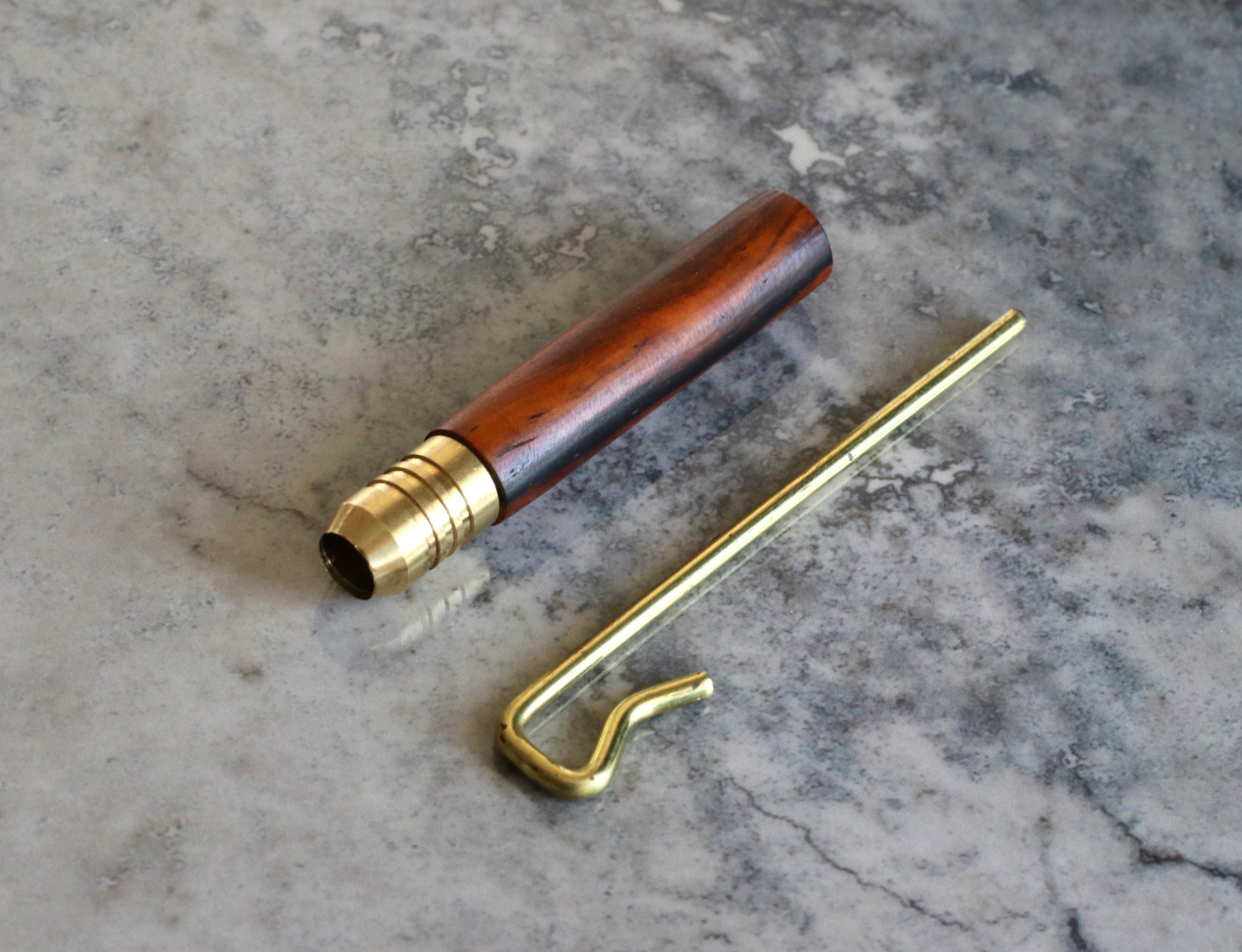 2" One Hitter Pipes- Brass & Exotic Wood Pipes for 3" Dugouts - Exotic Wood Pipe
