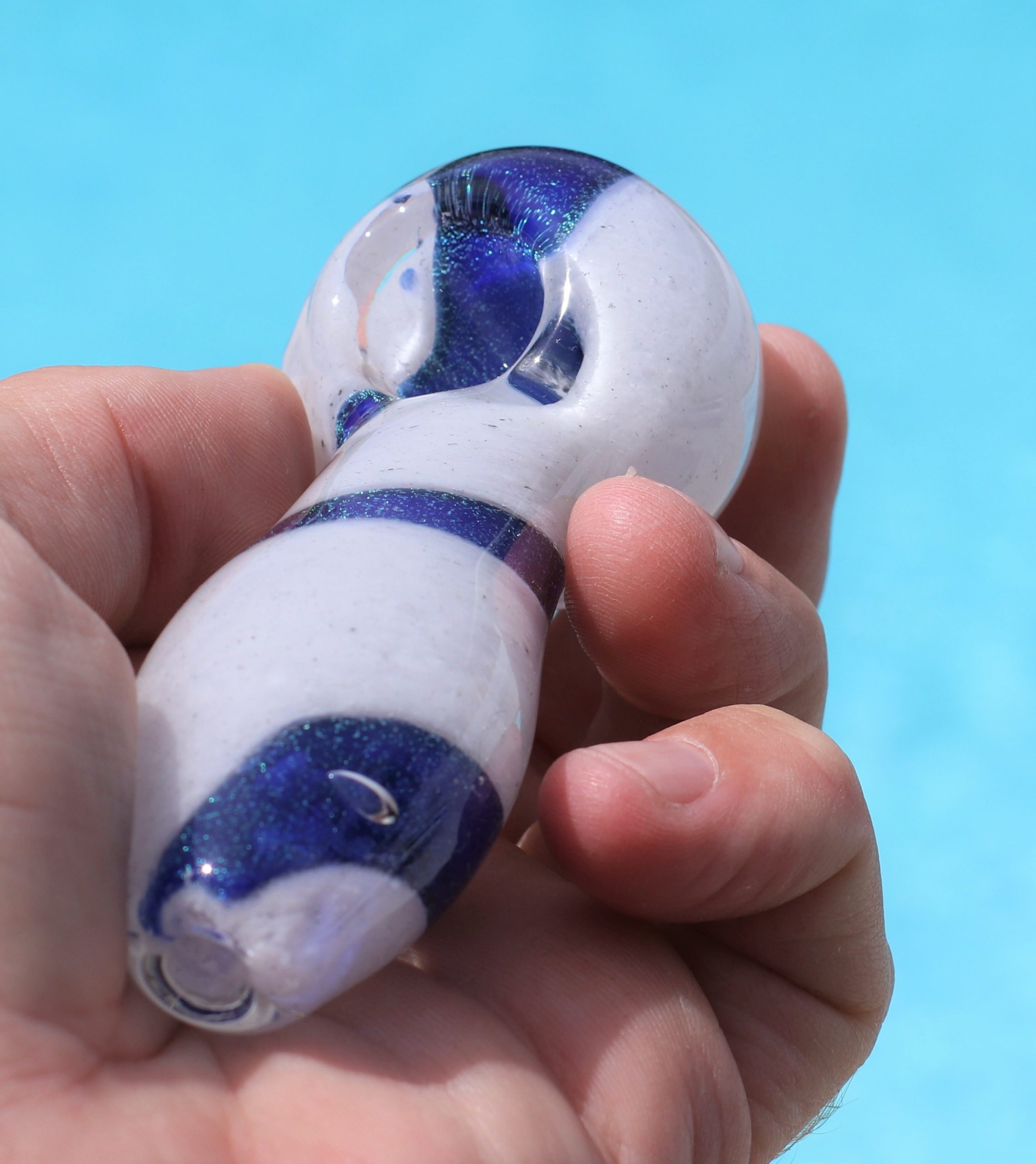 4" Glass Spoon Pipe- Spoon Bowl- Snow White- Quality handblown American Glass - Glass Spoon Pipe by PRO 420