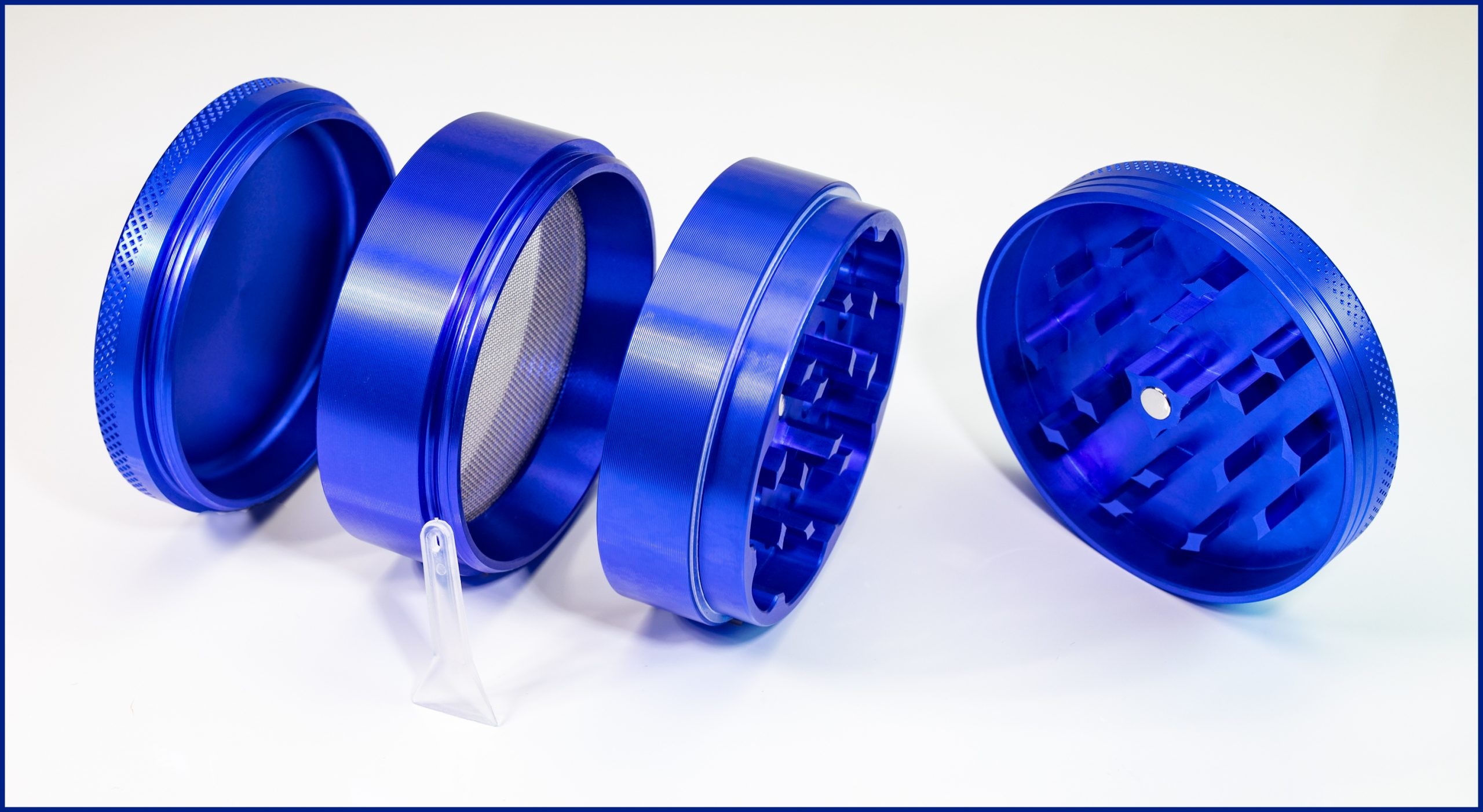 Blue Herb Grinder- 2.5" 4 Piece Professional Grade herb Grinder