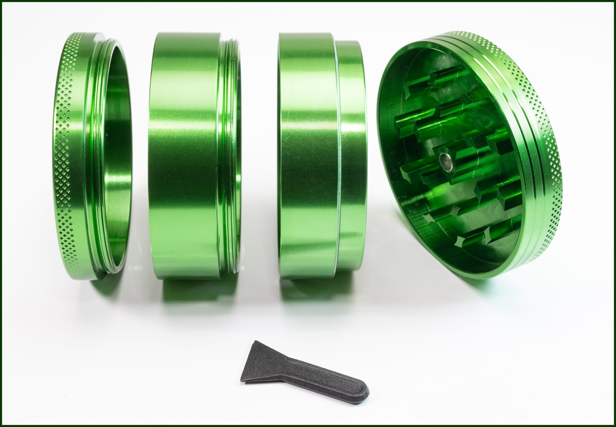 Green Herb Grinder- 2.5" 4 Piece Professional Grade herb Grinder