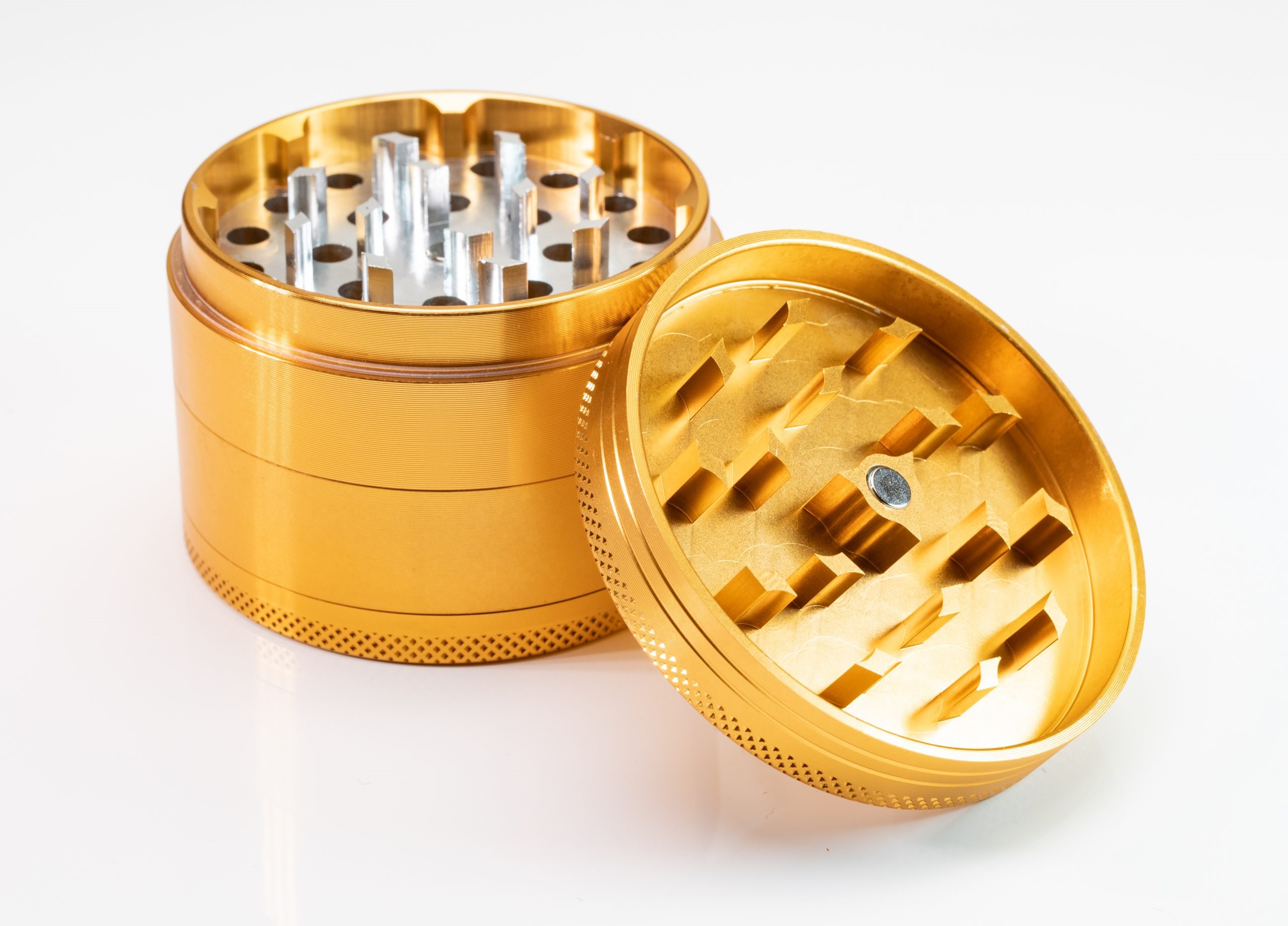 Gold Herb Grinder- 2.5" 4 Piece Professional Grade herb Grinder