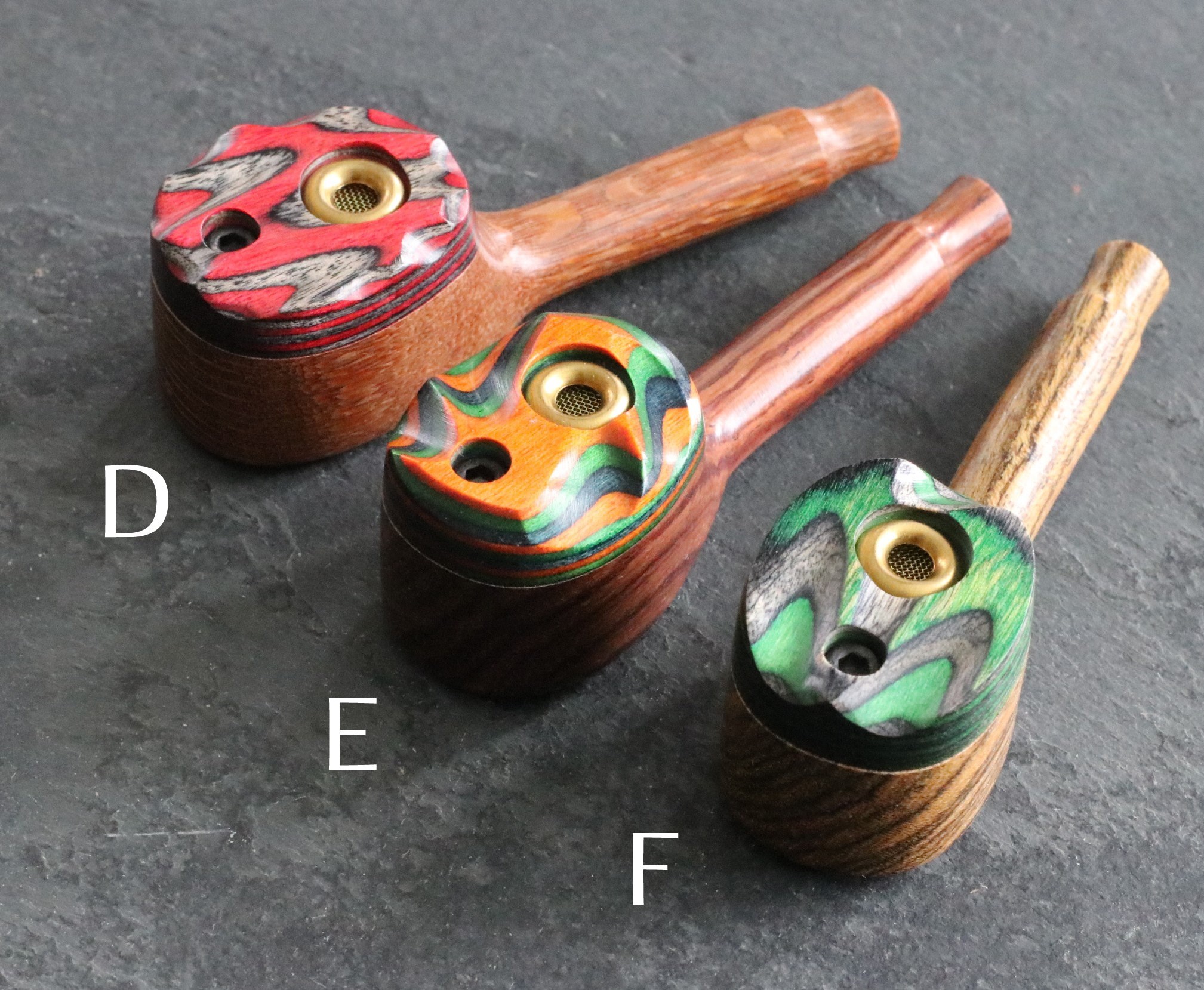 3.5" Swivel Lid Pipe-Z10 RB SWIVEL- Handcrafted Exotic Wood Smoking Pipe - Exotic Wood Pipe