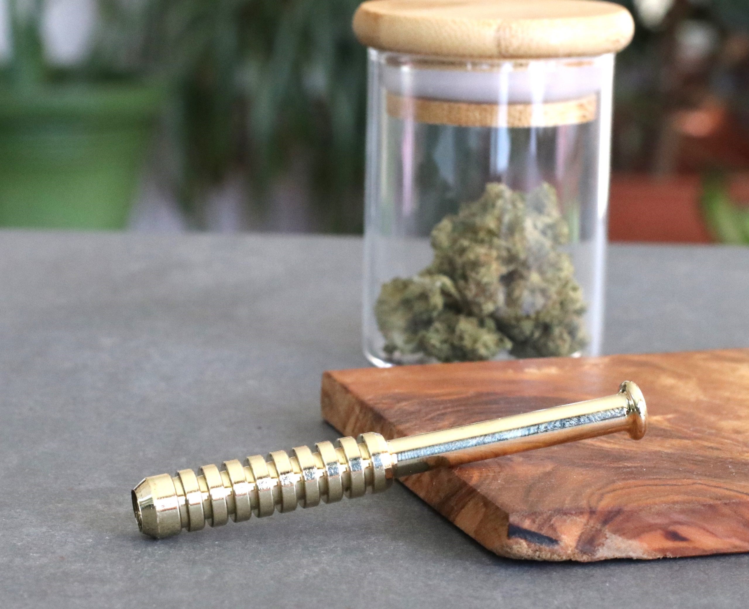 3" Brass One Hitter Pipe-Ribbed Old School Classic for 4" Dugouts - Brass One Hitter Pipe