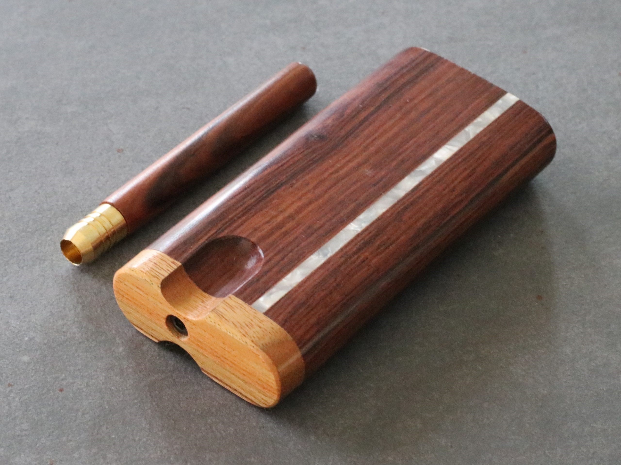 3" & 4" Honduras Wood w/Pearl Inlay- Swivel Dugouts and One Hitters - Honduras Pearl Inlay Dugouts