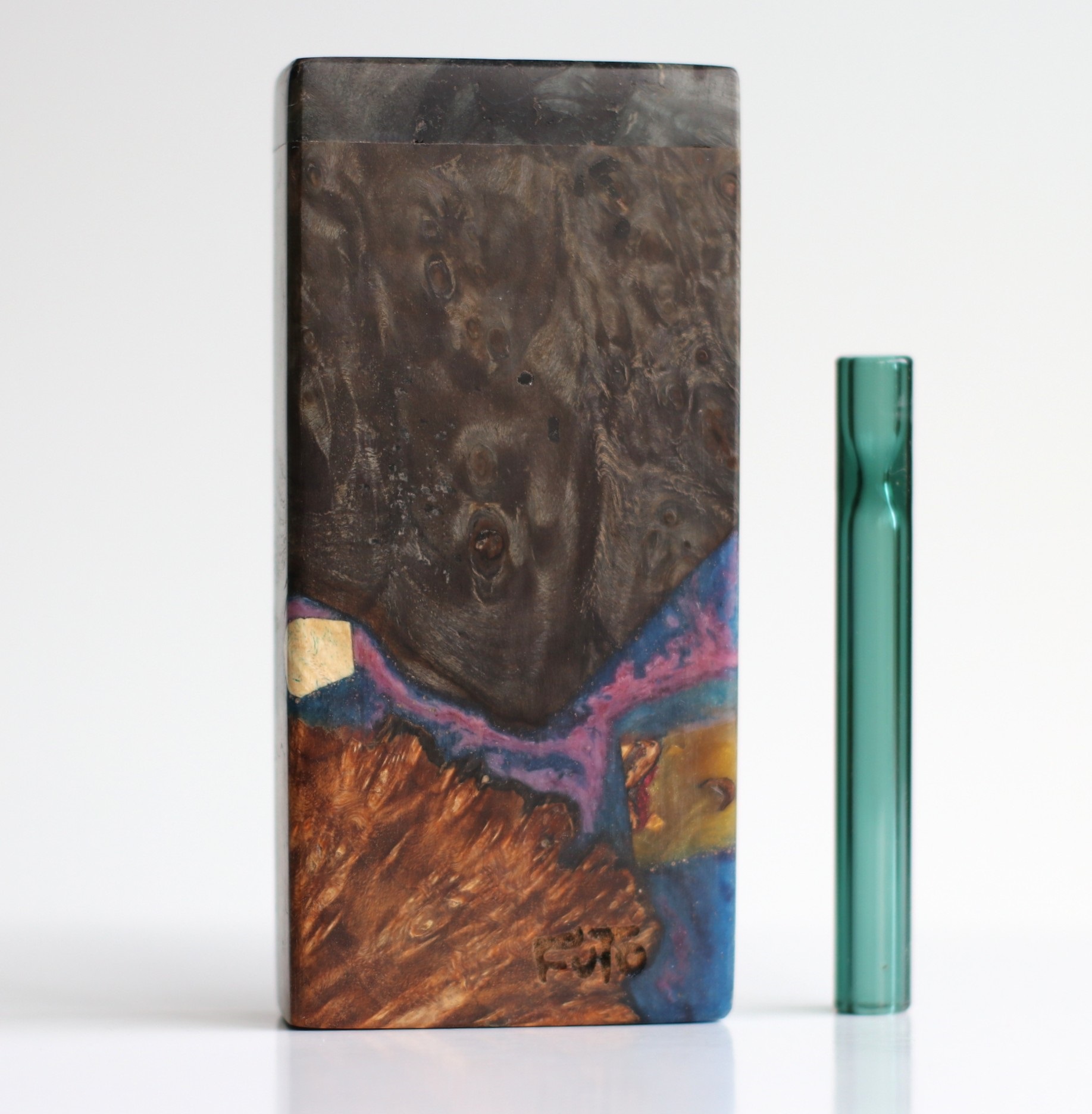 Galaxy Burl Futo Stash Box- Out of this World Wood Dugout- 4" Burled Wood- Best Quality - Galaxy Burl Futo Dugout