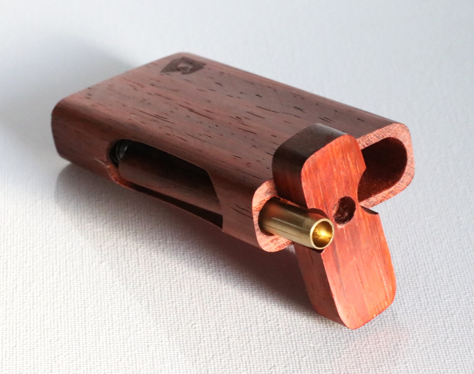 4" Padauk Dugout & One Hitter Pipe-Branded Dugouts-American Crafted Stash Box - Padauk Dugout