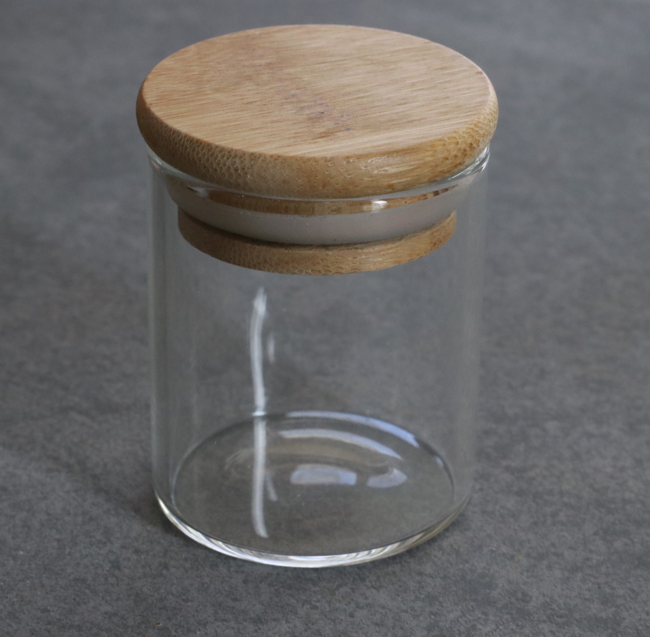 2" Glass Stash Jar with Bamboo Lid- Smell Proof- Safe Storage for Herbs - IMG_7111