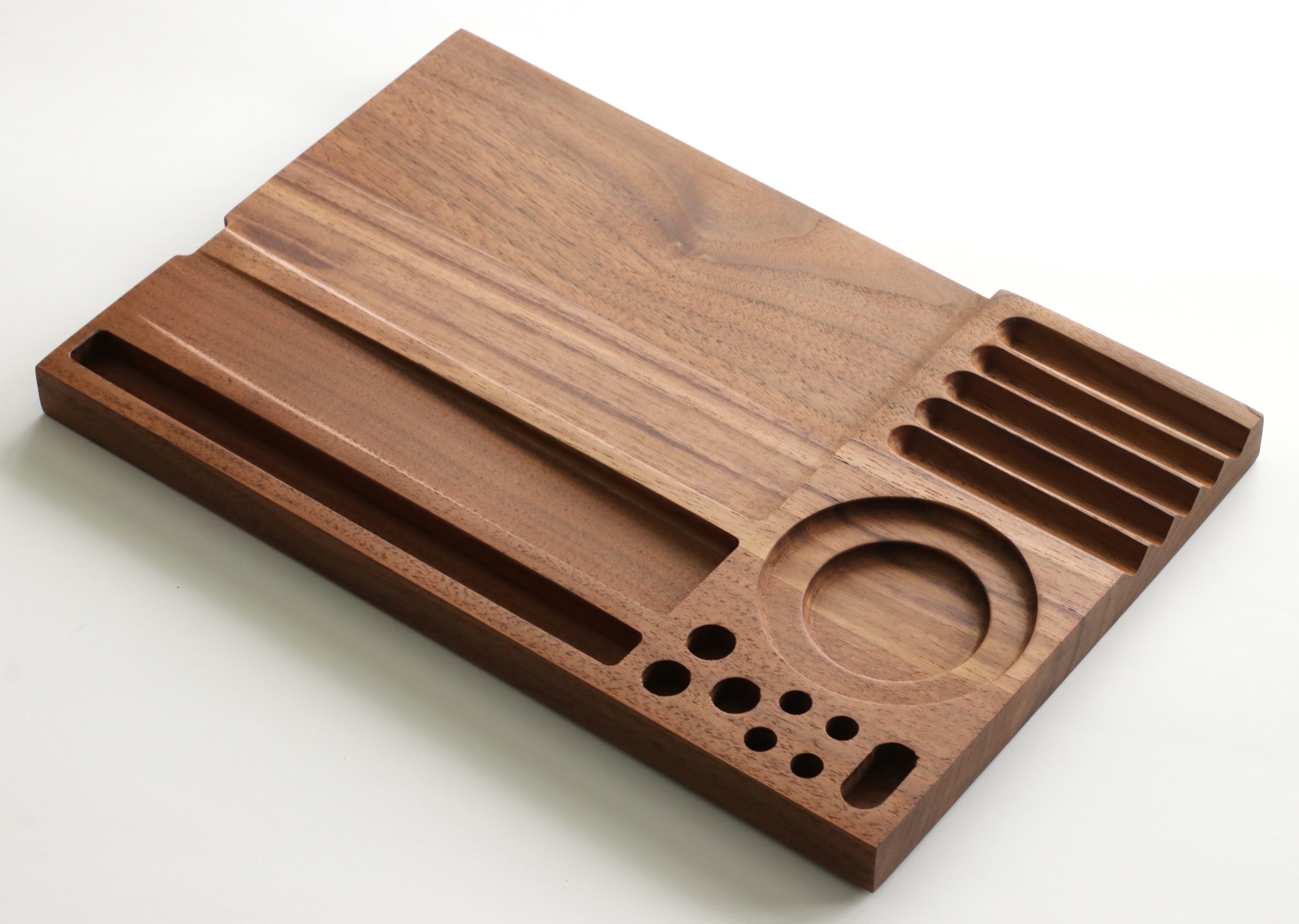 Handcrafted Walnut Wood Rolling Tray-MODEL 2- Large Stylish Tray for smoker's
