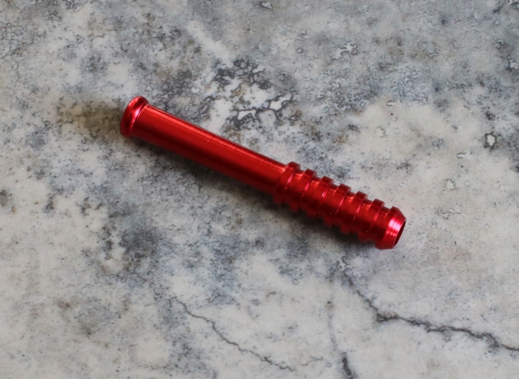 2" Color Ribbed Bats-Metal Smoking Pipe - Ribbed Metal Pipe