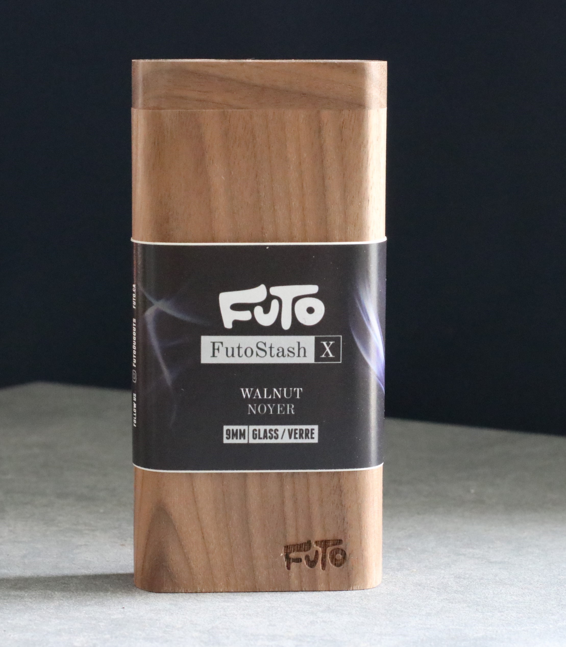 4" Walnut Wood Dugout- by Futo- Premium Stash Box with One Hitter & Stash Cleaner