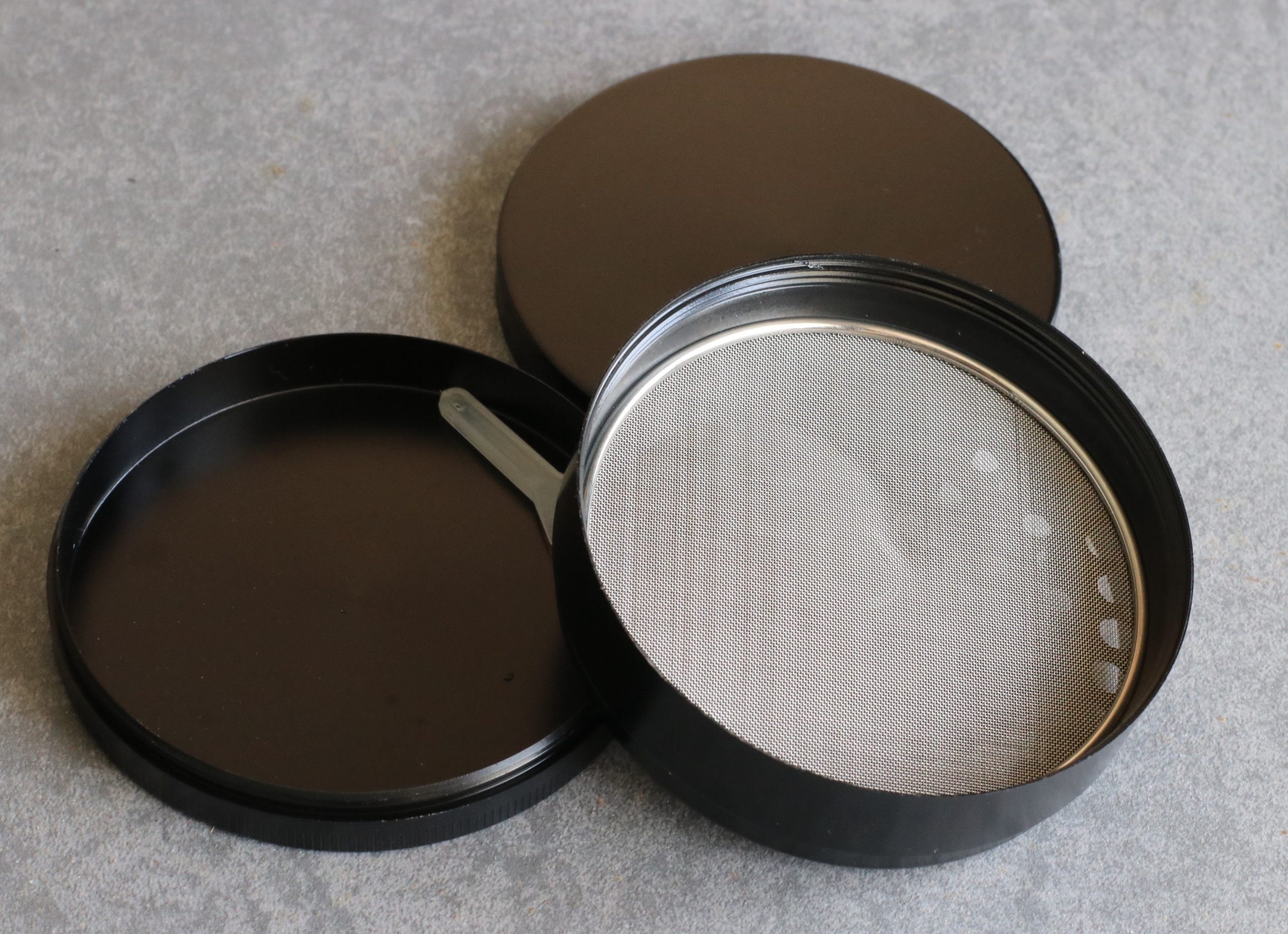 3" Professional Grade Herb Grinder- 3pc magnetic lid with screen- Top Quality-Black - Professional Herb Grinder-3 Piece Metal-Black