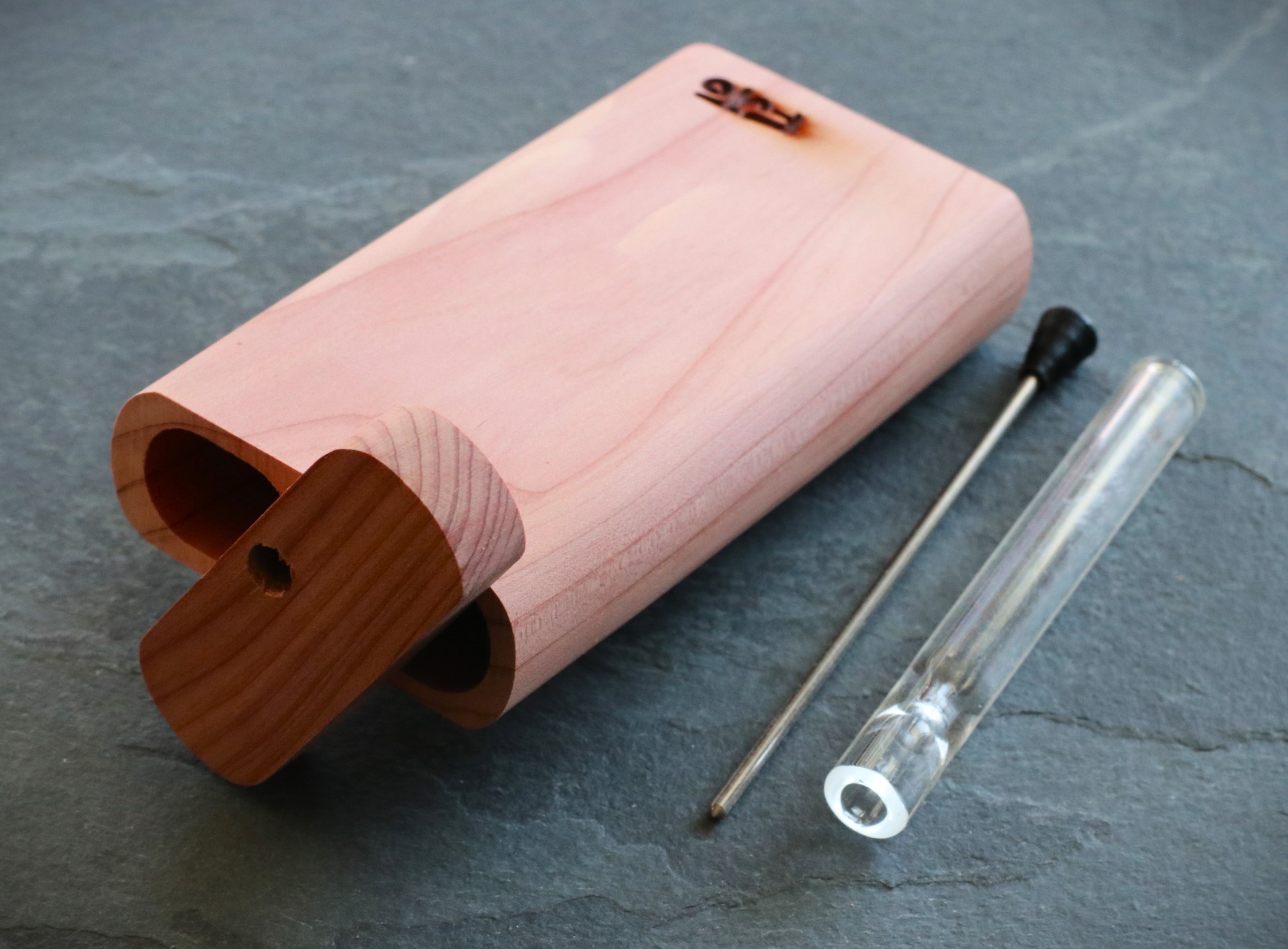 Cedar Wood Dugout- by Futo- Premium Stash Box with One Hitter & Stash Cleaner - Cedar Wood Dugout- by Futo- Premium Stash Box with One Hitter & Stash Cleaner
