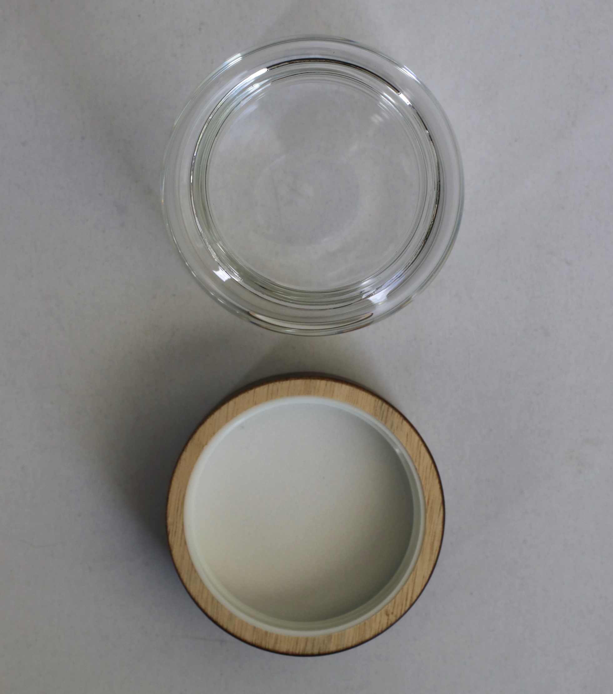 Glass Stash Jar with Bamboo Lid- Flat Top-Smell Proof Jar for Herbs & Spices - 4' Glass Stash Jar