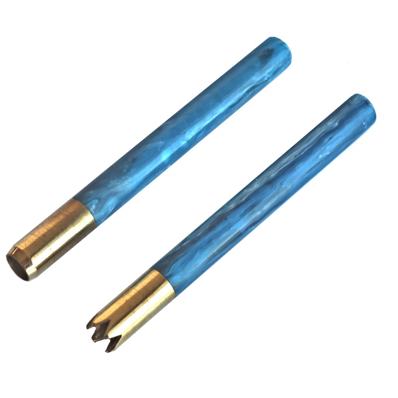 3" Brass One Hitter Pipes-Aqua - 3' Aqua Brass Pipe