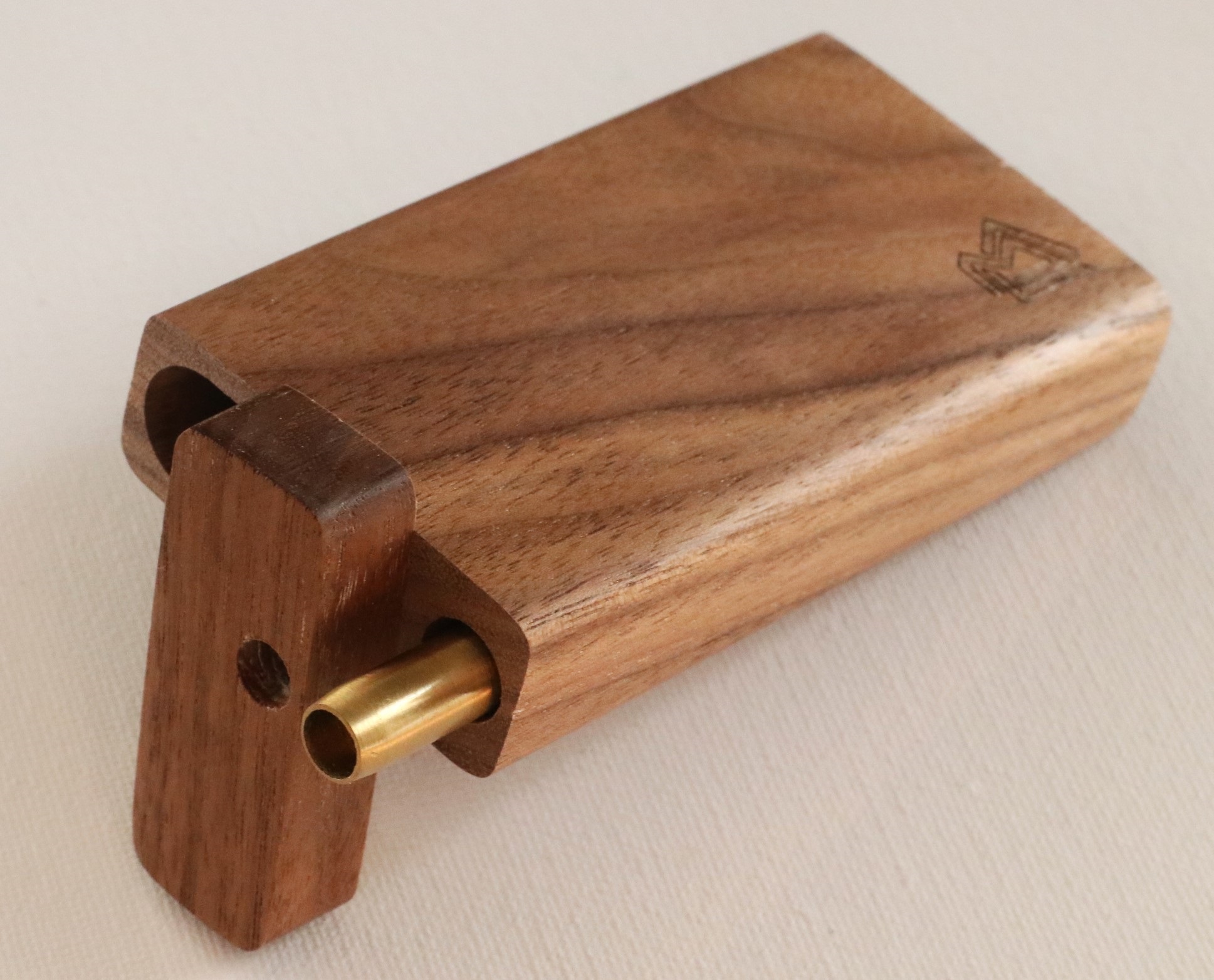 4" American Walnut Wood Dugout & One Hitter Pipe - Handcrafted Wood Dugout One Hitter