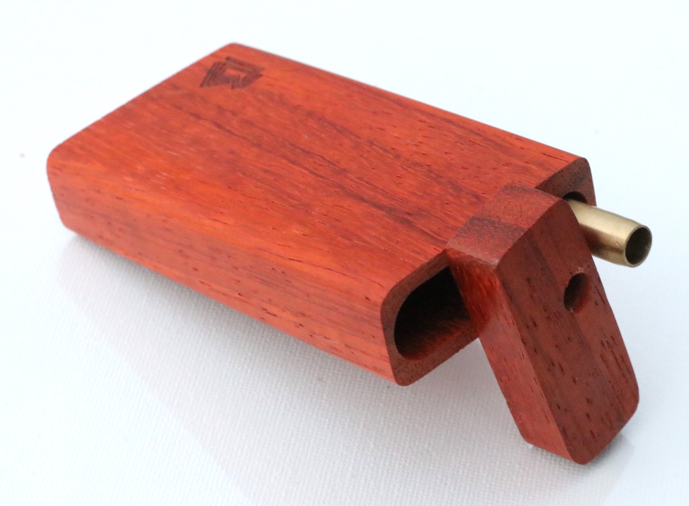4" Padauk Wood Dugout & One Hitter Pipe - Handcrafted Wood Dugout One Hitter