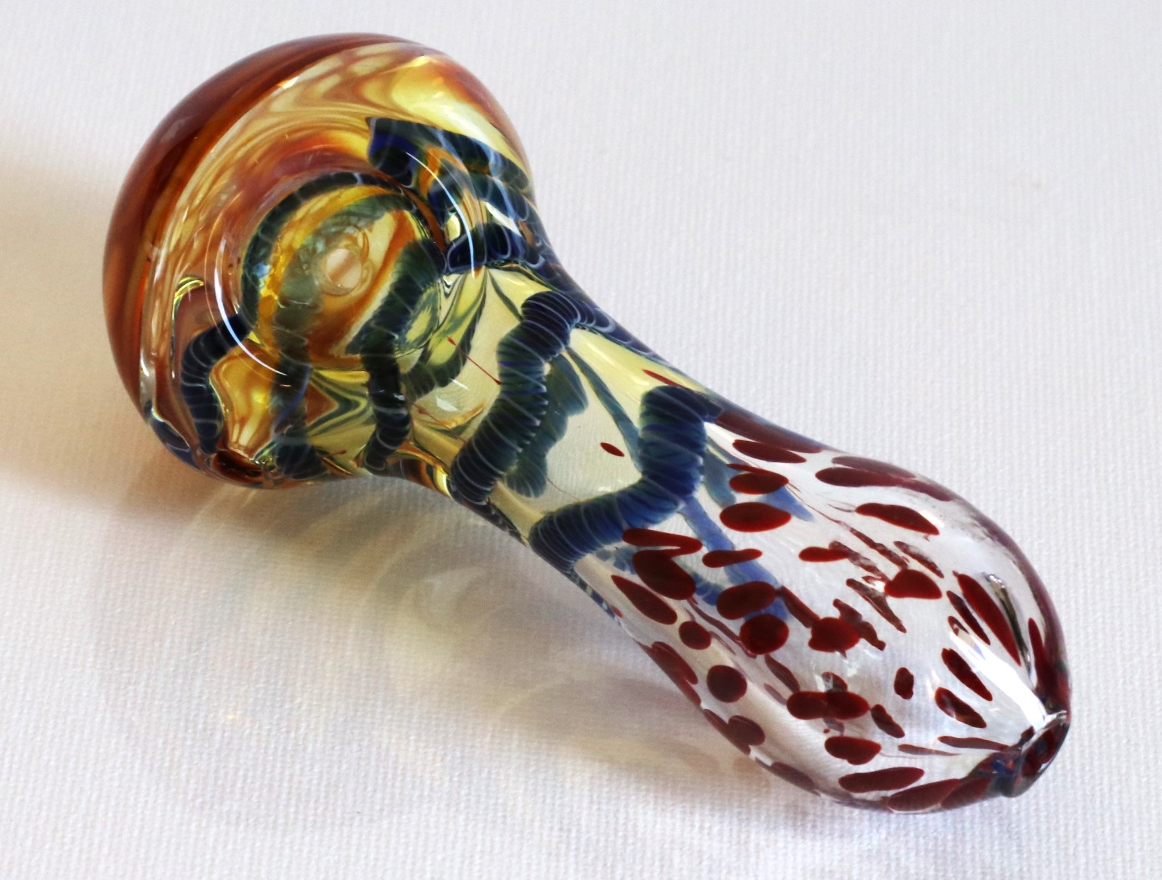4" Glass Spoon Pipe- Leopard 100mm - Glass Spoon Pipe