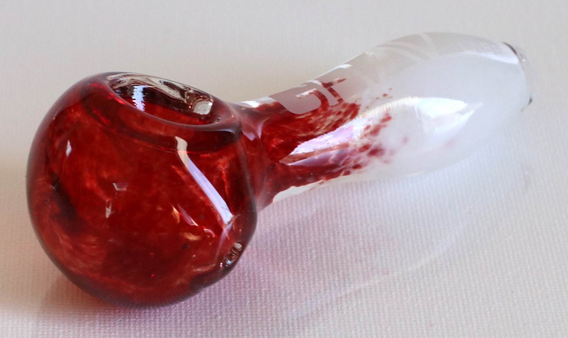 4" Grav Labs Spoon Pipe 100mm Ruby - Glass Spoon Pipe
