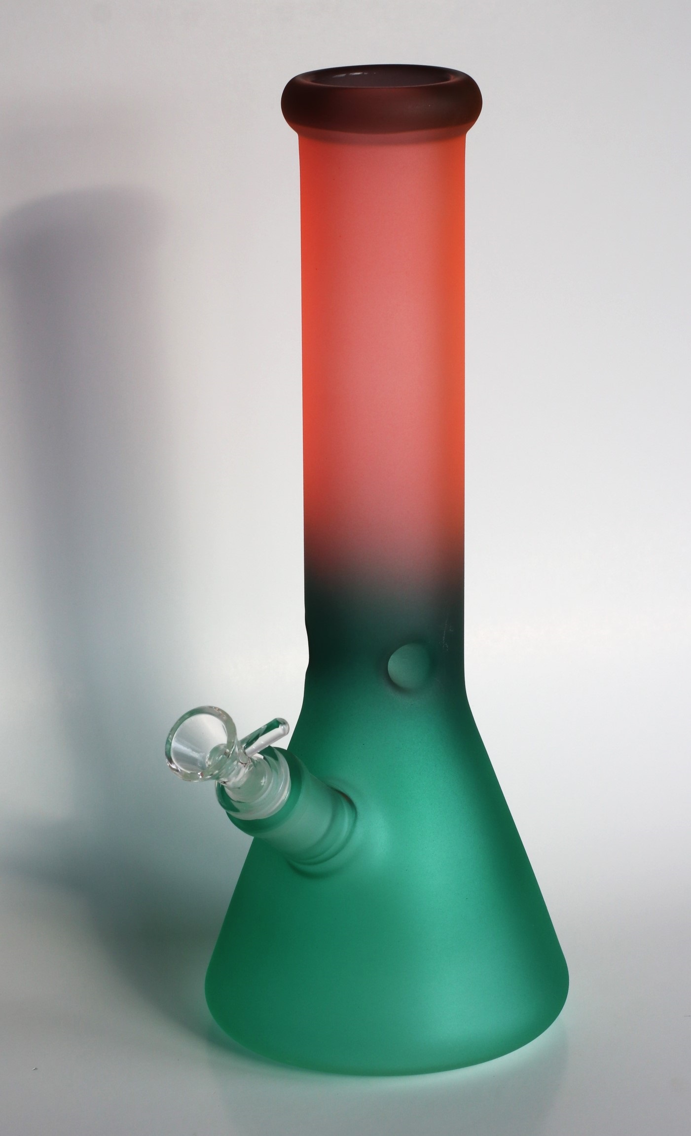 12" GRAV Frosted Glass Bong-Water Pipe-Downstem & Herb Slide-GREEN FIRE Fade Glow in the Dark - Glow in the Dark Water Bong