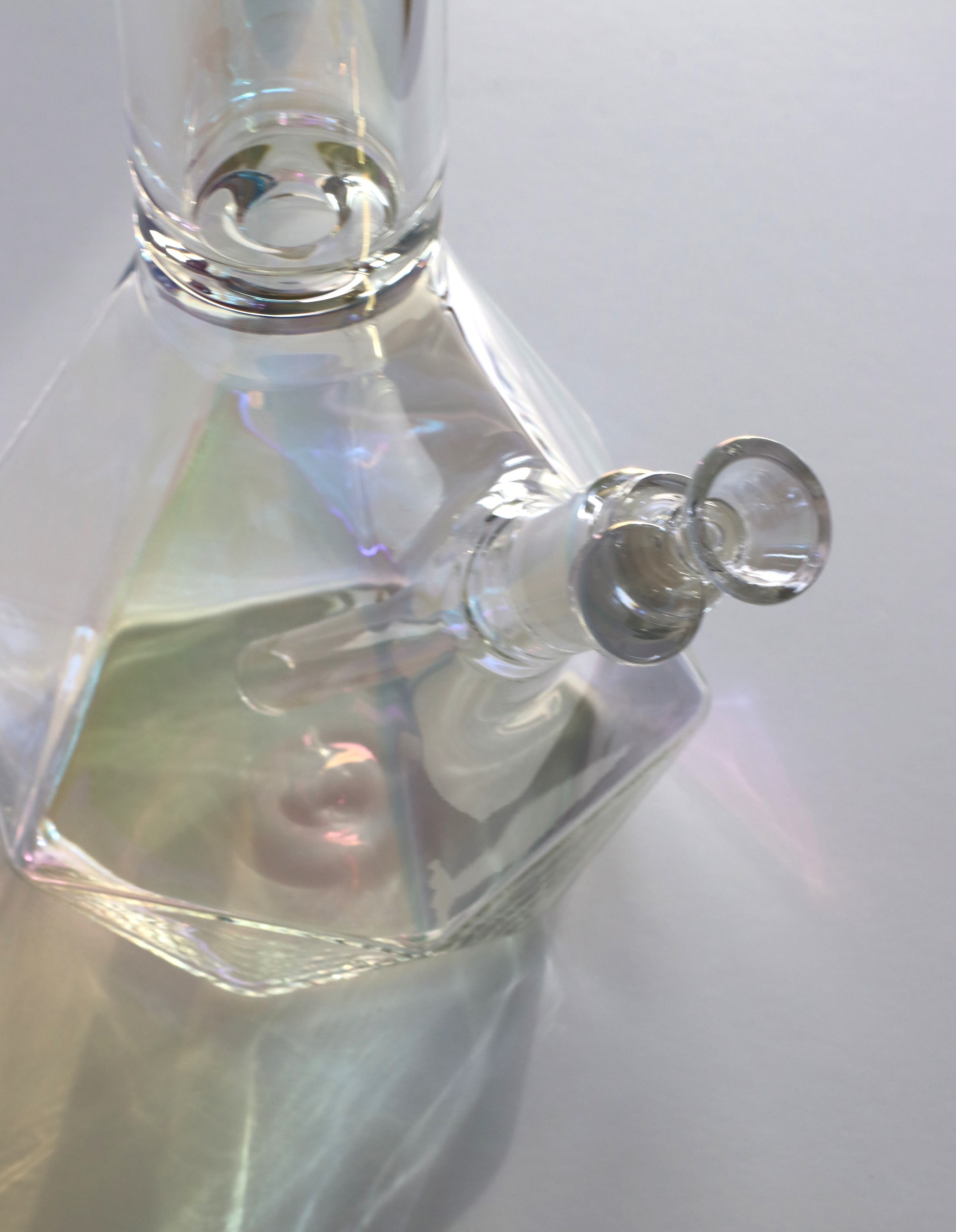 14" Crystal Glass Bong- Glass Beaker-Large Water Bong - Glass Bong