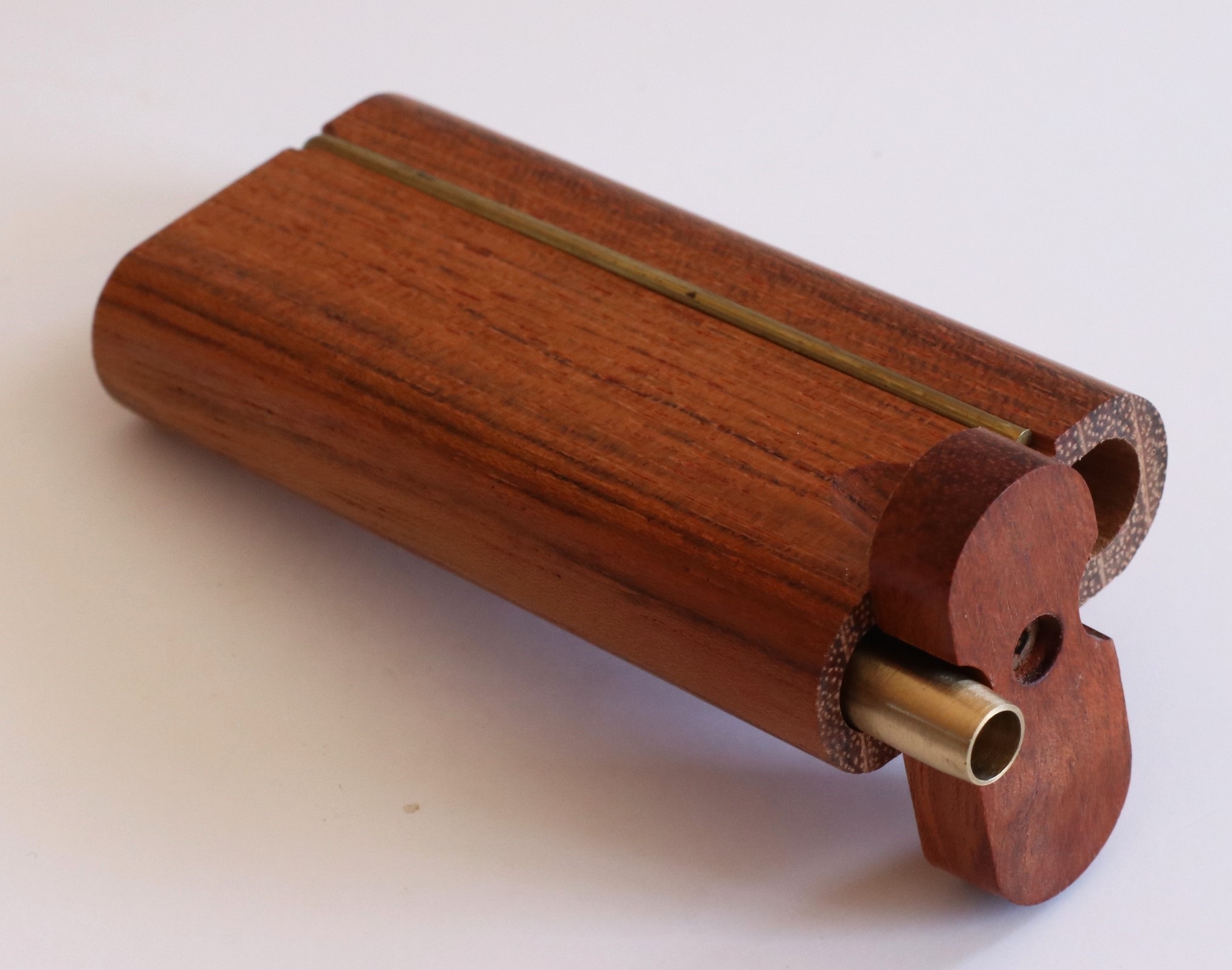 3" Brazilian Cherry Swivel Lid Dugouts-Built in Poker & One Hitter Pipe - Brazilian Cherry Dugout