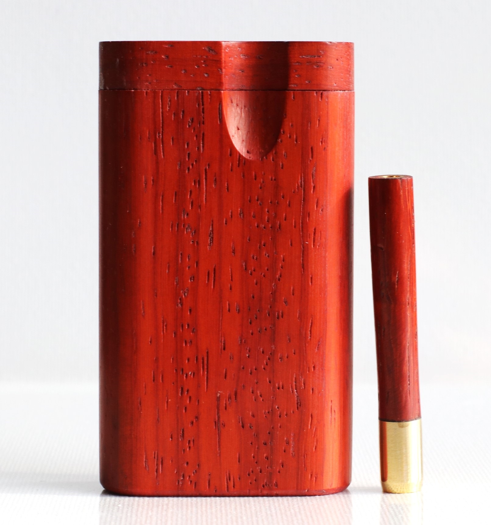 3" & 4" Padauk Spring Lock Dugouts & One hitter pipes-American Handcrafted Stash Boxes