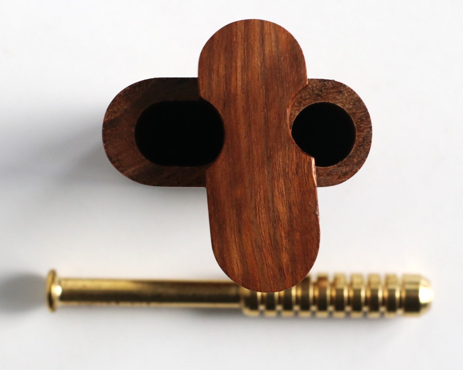 4" Brazilian Cherry Spring Lock Dugout & One hitter pipe-Handlebar Grip- American Handcrafted Stash Boxes - PRO 420 Scissors