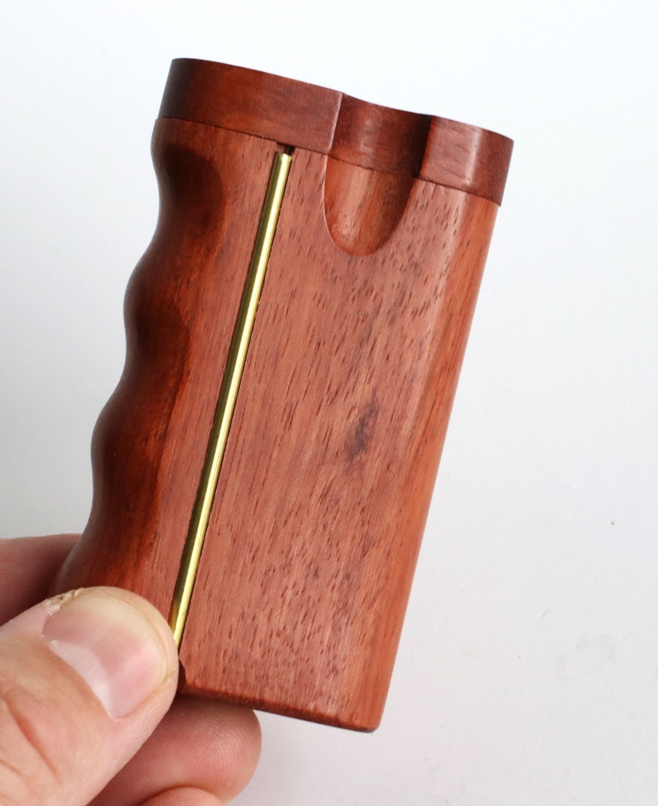 3" Brazilian Cherry Swivel Lid Dugouts-Built in Poker-handle grip design- American made Stash Boxes