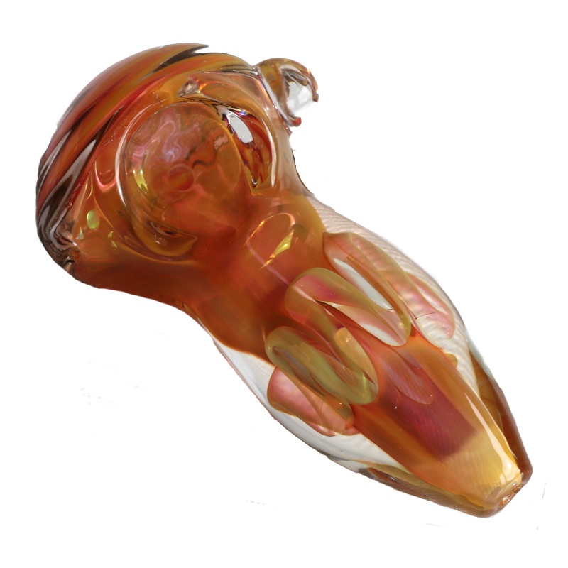 3.5"" Glass Spoon Pipe-Spiral - Glass Spoon Pipe