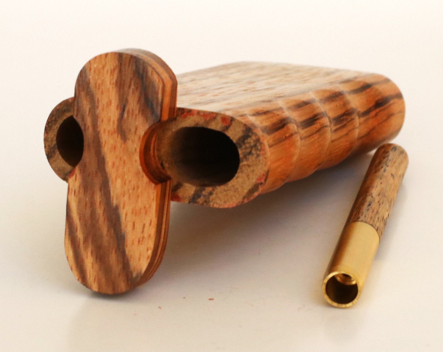 4" Zebra Spring Lock Dugouts & One hitter pipe-American Handcrafted Stash Boxes