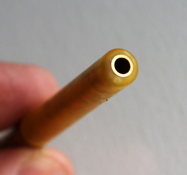 3"Brass Grinder Tip Pipe-Designed for 4" Dugouts-Yellow Resin Heat Cover - Grinder TIp One Hitter Pipe
