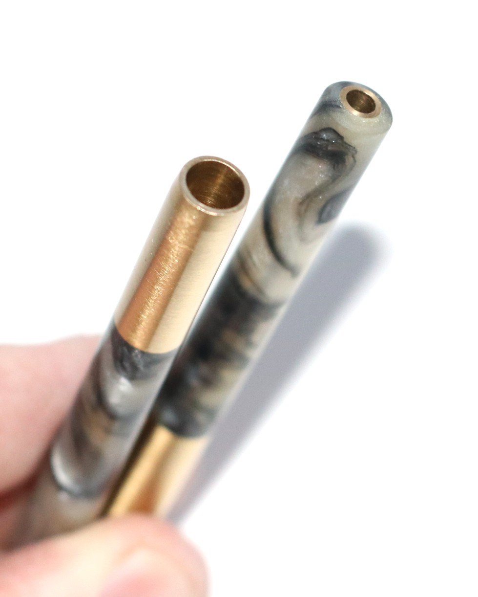 3"Brass Pipe-Designed for 4" Dugouts-Silver Resin Heat Cover - Silver Resin Brass One Hitter Pipe