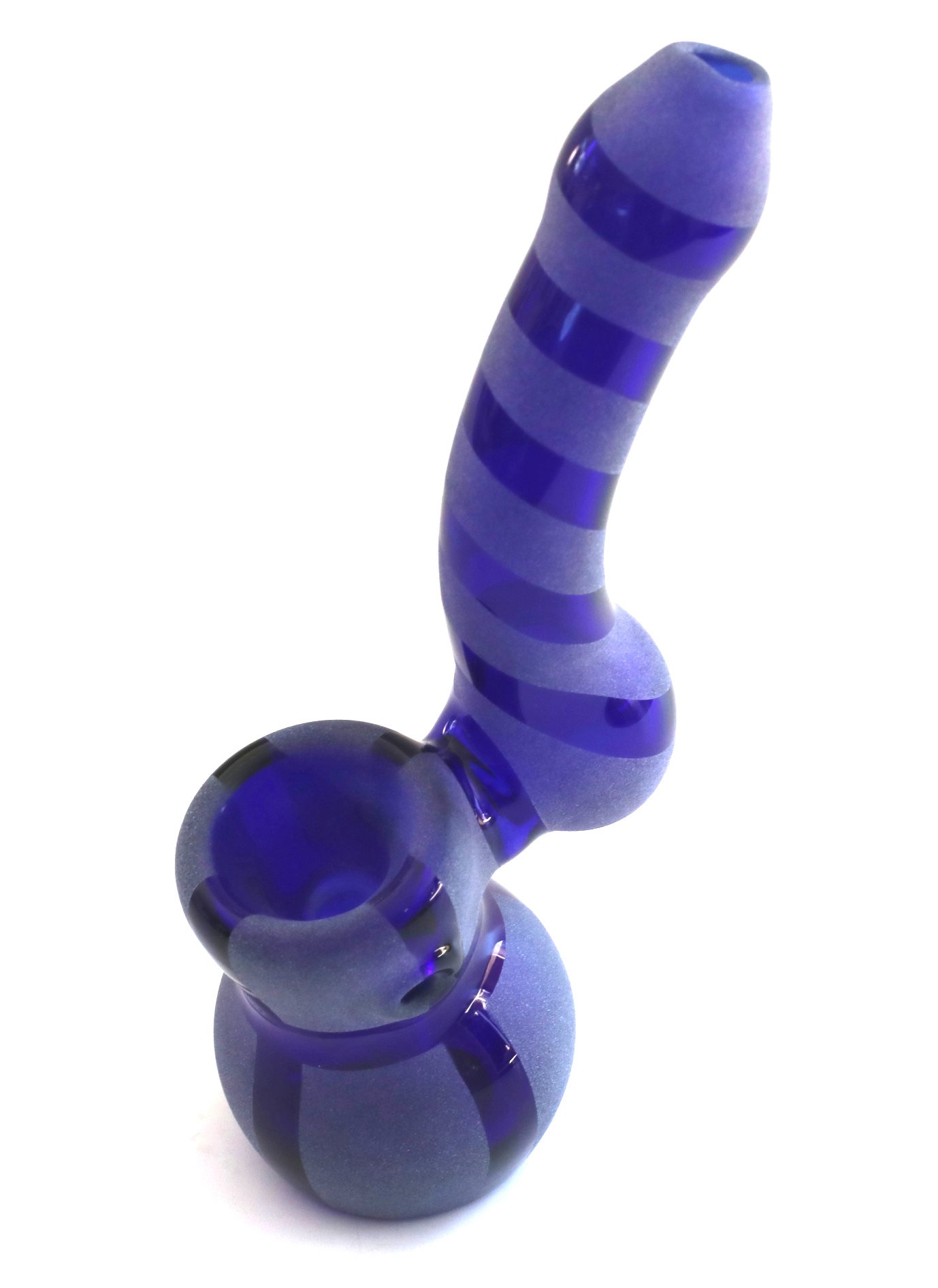 Mini-Glass Bubbler-Water Bong-Beaker-Striped Design-Thick Glass - 6' Glass Bubbler-Smoking Pipe