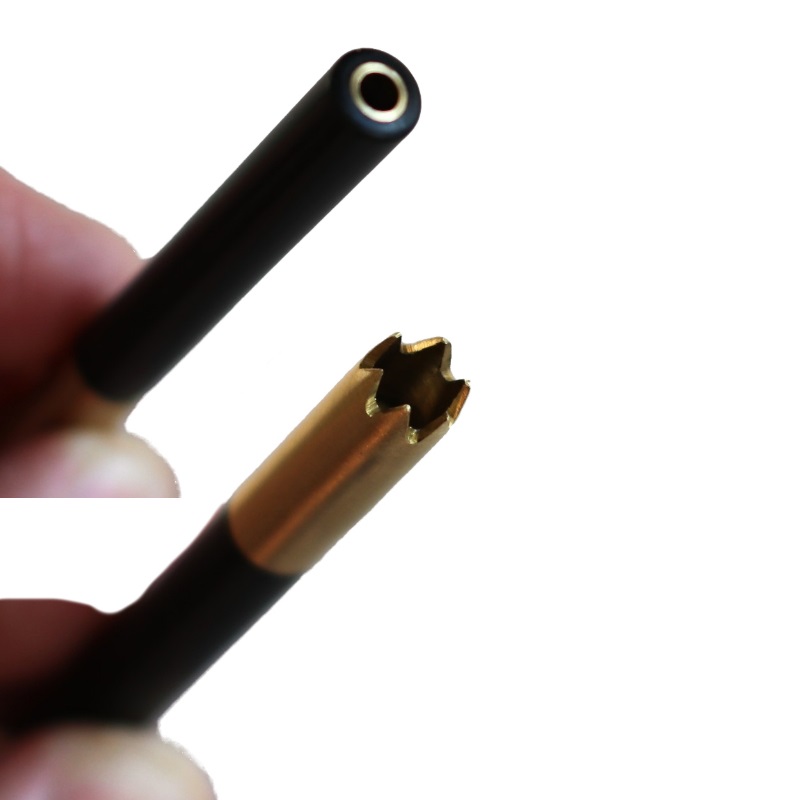 3"Brass Grinder Tip Pipe-Designed for 4" Dugouts-Ebony Wood Heat Cover - Brass Grinder Tip Pipe