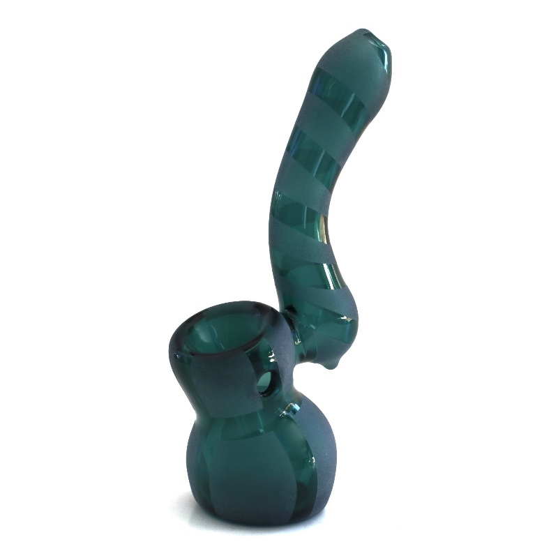 Mini-Glass Bubbler-Water Bong-Beaker-Striped Design-Thick Glass - 6' Glass Bubbler-Smoking Pipe
