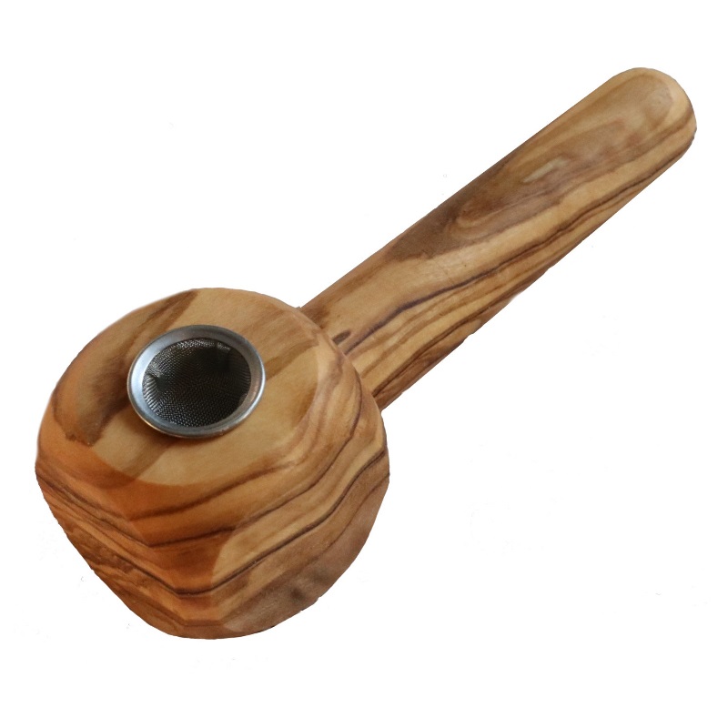 Olive Wood Pipe-Beautifully Handcrafted African Olive Wood Smoking Pipe - Olive Cob Pipe