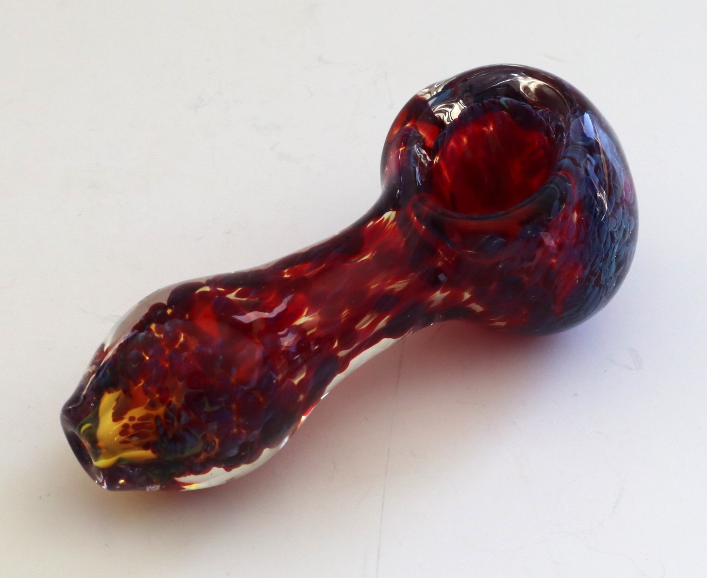 3" Glass Spoon Pipe- Fire Mini Glass Pipe for Smoking Herb-Discreet - Glass Spoon Pipe