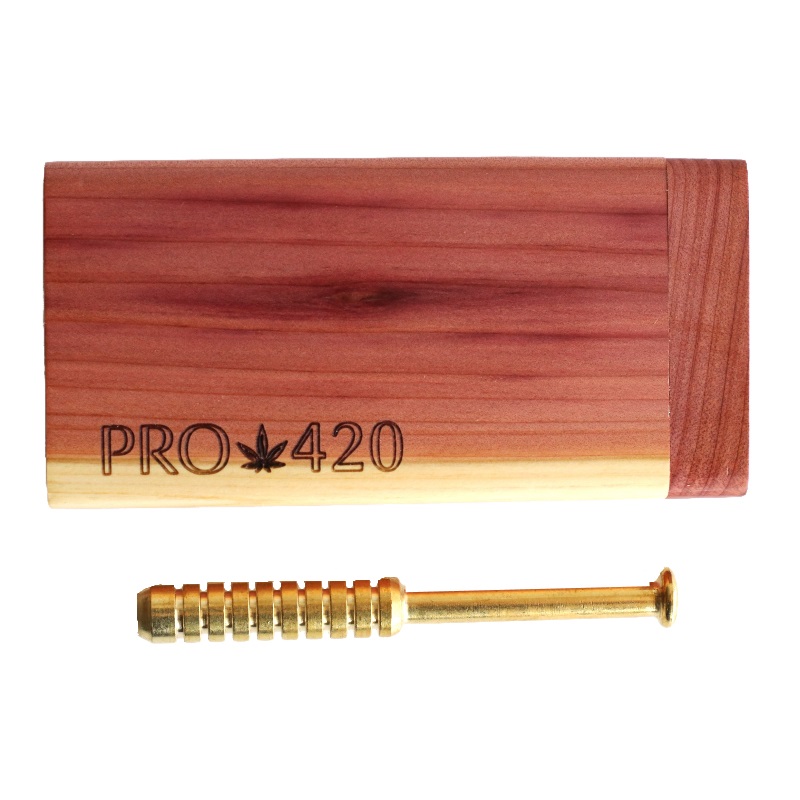 4" Cedar Wood Dugout and One hitter pipe-American Crafted-PRO 420 - 4' Cedar Wood Dugout