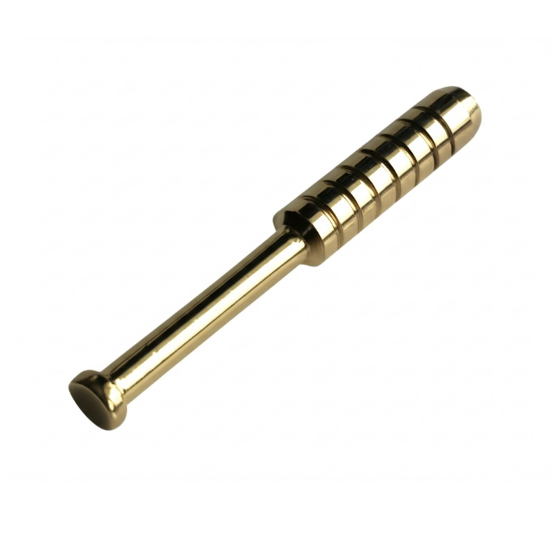 3" Brass Pipe-Ribbed Heat Resistant Pipe Designed for 4" Dugouts - Brass One Hitter Pipe