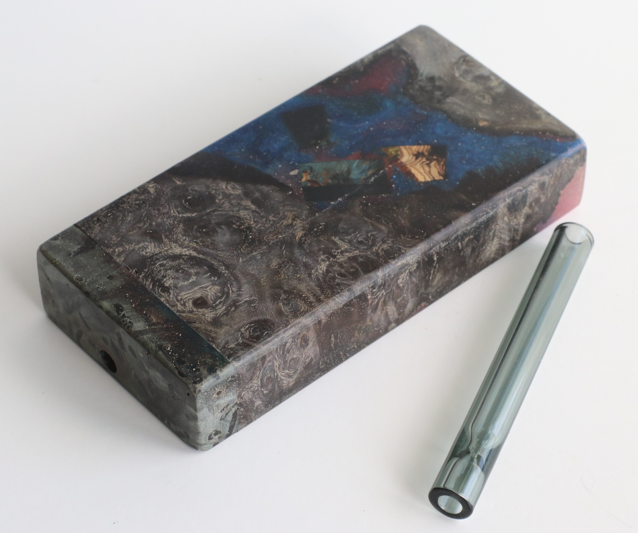 Galaxy Burl Futo Stash Box- Out of this World Wood Dugout- 4" Burled Wood- Best Quality