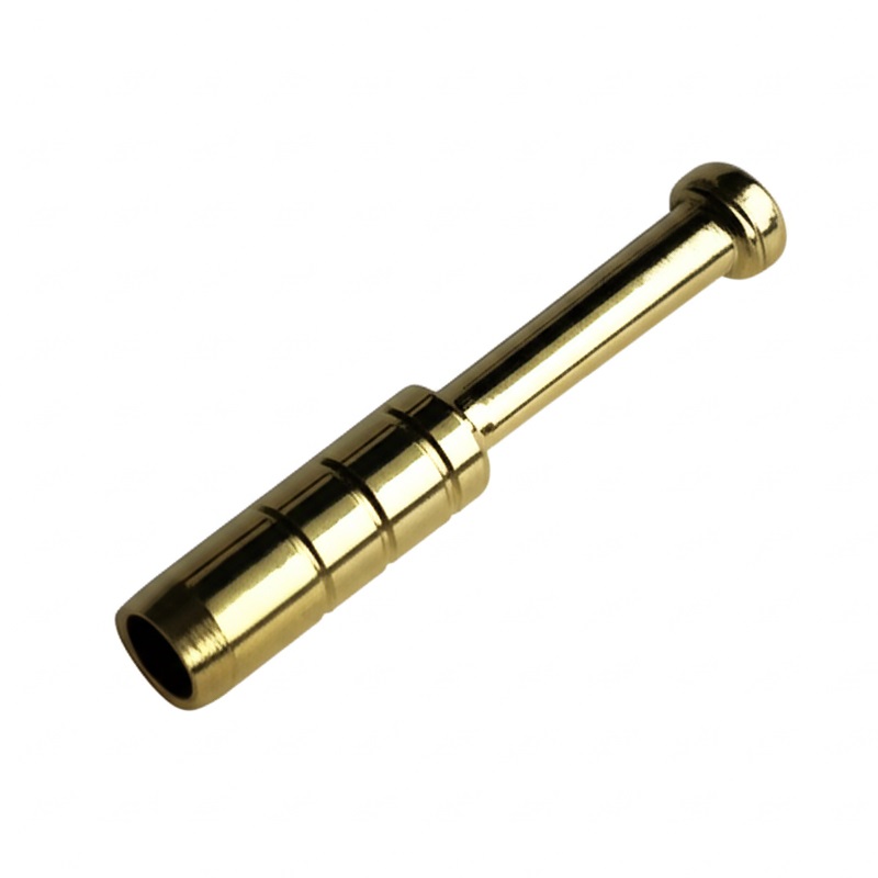 2" Brass Pipe-Ribbed Heat Resistant Brass-Universal fit for 3" dugouts - Brass One Hitter Pipe