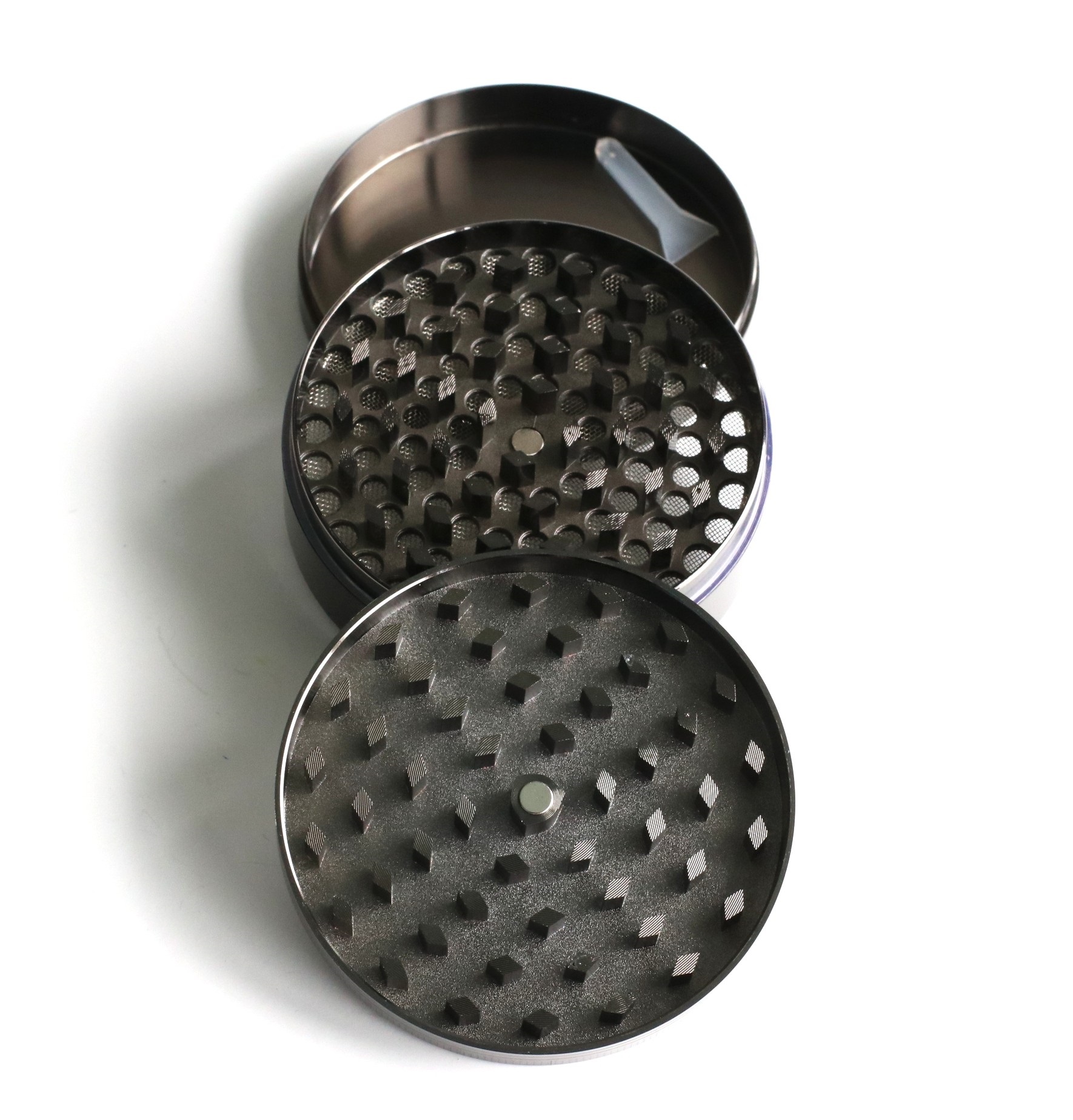 3" Professional Grade Herb Grinder- 3pc magnetic lid with screen- Top Quality-Gun Metal Gray - Herb Grinder